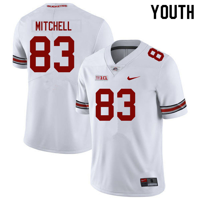 Ohio State Buckeyes Joop Mitchell Youth #83 White Authentic Stitched College Football Jersey